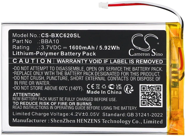Alt view image 3 of 5 - Battery for Onyx BOOX 60, BOOX i62M Victoria, i62ML PN:Onyx 355585, BBA10 1600mAh / 5.92Wh