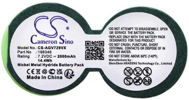 Alt view image 4 of 4 - Cameron Sino Battery for AEG Quigg VC 72.09 PN:AEG 198346 2000mAh / 14.40Wh