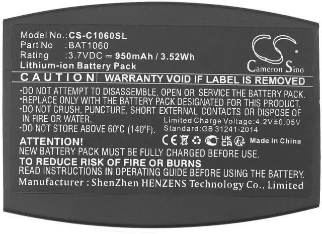 Alt view image 5 of 6 - (10Pack) Battery for 3M C1060, C1060 Wireless Intercom, RF1060, T-1, T-1 drive-thru hets, XT-1 PN:3M BAT1060, CP-SN3M, XT-1 950mAh / 3.52Wh