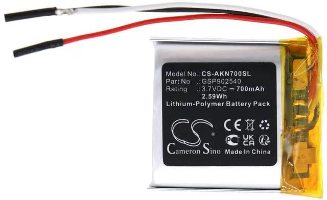Alt view image 3 of 4 - Cameron Sino Battery for AKG N700NC PN:AKG GSP902540 700mAh / 2.59Wh