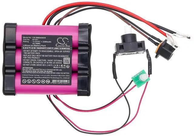 Alt view image 4 of 5 - Battery for Dirt Devil BD45000, Black Lightweight Cordless Har PN:Dirt Devil BY001 2200mAh / 23.76Wh