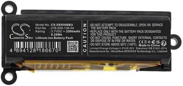 Alt view image 5 of 5 - Cameron Sino Battery for Calypso I/O Controller Card DG, Controller Card DGK85 PN: 078-000-136-04 2500mAh / 9.25Wh