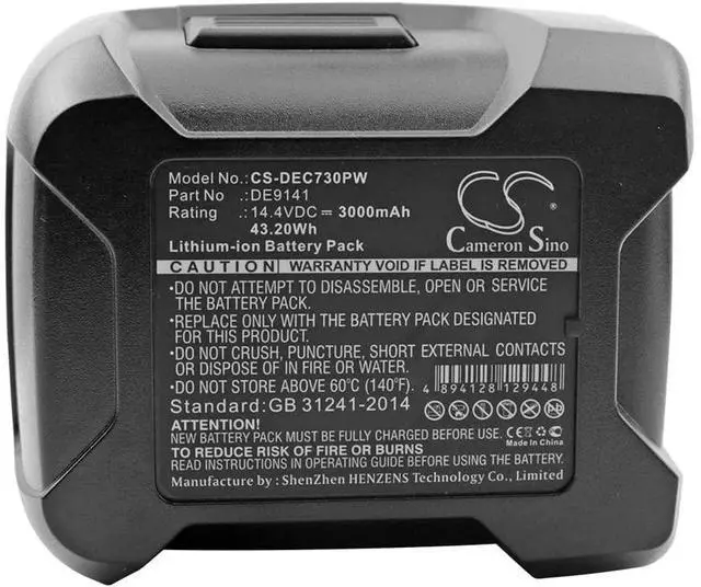 Alt view image 5 of 5 - Cameron Sino Battery for DC983KA, DC984VA, DC985KA, DC985VA, DCD920KX, DCD930, DCD930B2, DCD930KX, DCD930L2, DCD930VX, DCD935, DCD935B2, DCD935L2, DW054K-2, DW055K-2, DW906 3000mAh