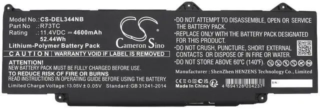 Alt view image 5 of 6 - Cameron Sino Battery for Latitude 3440 2023 PN: KDM9P, R73TC 4600mAh / 52.44Wh