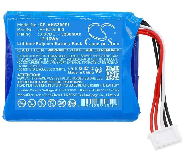 Alt view image 3 of 5 - Battery for AKG S30 PN:AKG AHB705363 3200mAh / 12.16Wh