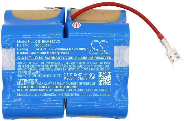 Alt view image 3 of 5 - Cameron Sino Battery for Black&Decker 14.4V DustBuster PN:Black&Decker 90558174, HSD-SC1500P 2000mAh / 28.80Wh