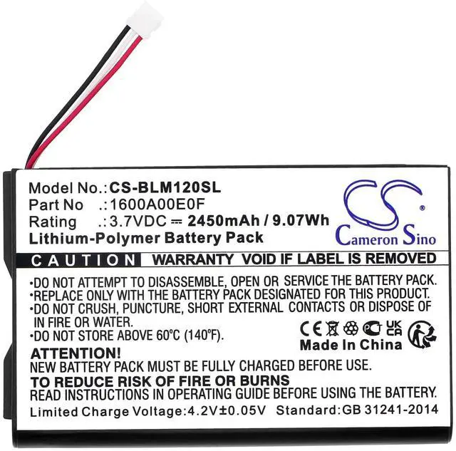 Alt view image 3 of 5 - Cameron Sino Battery for GLM120C, GLM150-27C PN: 1 600 A00 E0F, 1600A00E0F 2450mAh / 9.07Wh