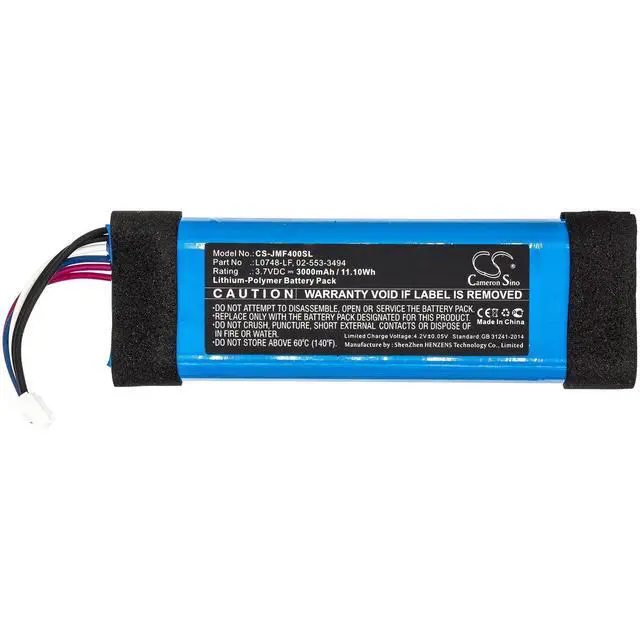 Alt view image 2 of 7 - Cameron Sino Battery for JBL Flip 3 SE, Flip 3 Stealth Edition, Flip Essential PN:JBL 02-553-3494, L0748-LF 3000mAh / 11.10Wh