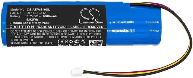 Alt view image 3 of 5 - Cameron Sino Battery for AKAI 5000 Solo, EWI 5000 PN:AKAI UF16650ZTA 1600mAh / 5.92Wh