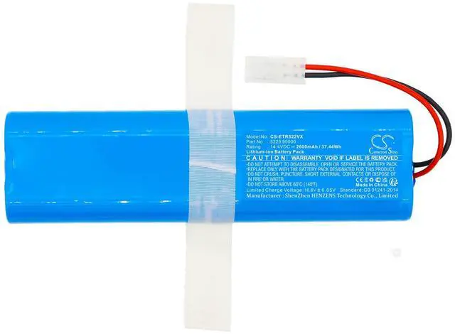 Alt view image 3 of 5 - Cameron Sino Battery for ETA 3225 Raggio Eco, 360 Robot Vacuum S6, 5225 Raggio PN:ETA 5225 90000 2600mAh / 37.44Wh