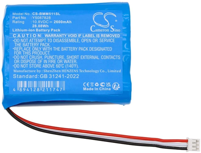 Alt view image 3 of 5 - Cameron Sino Battery for Brady M511 PN:Brady Y5087828 2600mAh / 28.08Wh