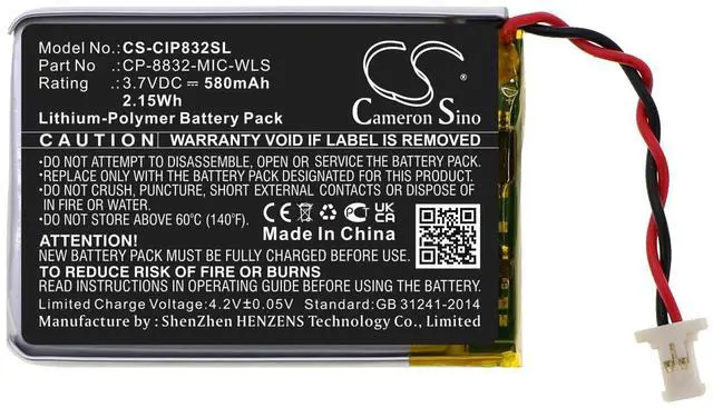Alt view image 3 of 5 - Cameron Sino Battery for Cisco CP-8832 Wireless Expansion Mic PN:Cisco CP-8832-MIC-WLS 580mAh / 2.15Wh