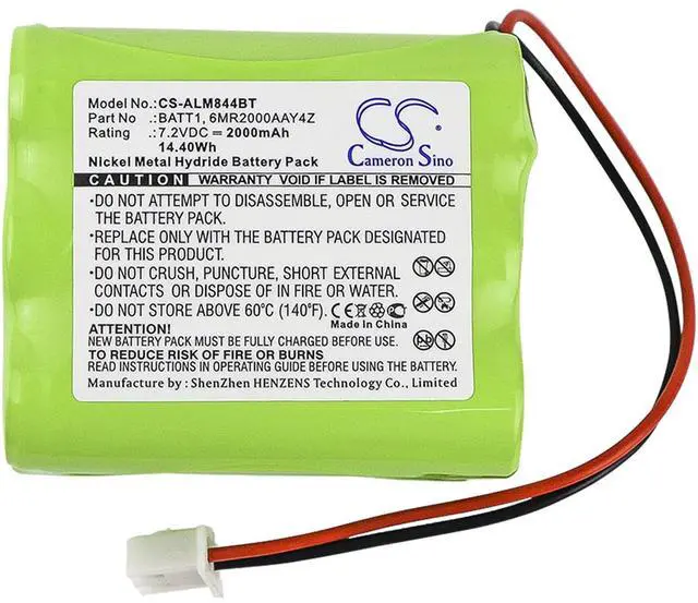 Main image of Cameron Sino Battery for 2GIG Go Control panels,  Linear Corp PERS-4200  Linear Corp  PN:2GIG 228844, 6MR2000AAY4Z, BATT1, BATT2X 2000mAh / 14.40Wh