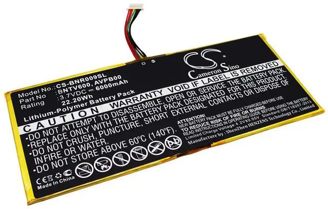 Alt view image 5 of 6 - Cameron Sino Battery for Barnes & Noble BNTV600, Nook HD+ Plus, NOOK HD+9, Ovation 6000mAh
