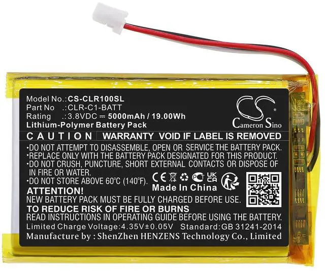 Alt view image 3 of 5 - FYIOGXG Cameron Sino Battery for ClareOne CLR-C1-PNL1, Smart Home Panel PN:ClareOne CLR-C1-BATT 5000mAh / 19.00Wh