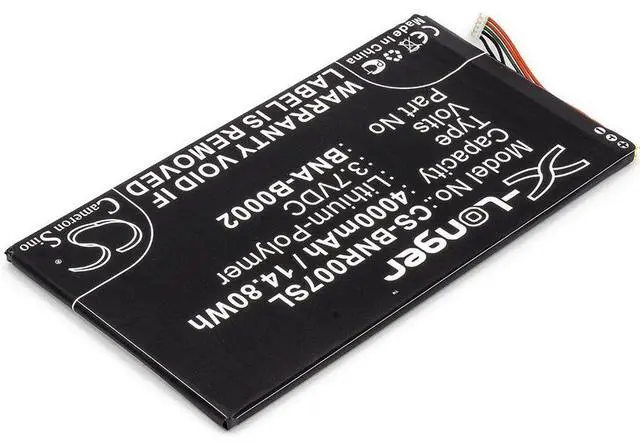Alt view image 2 of 6 - CS Battery for BNRV400, BNTV400, NOOK HD 7 tablet PN: BNA-B0002, L83-4977-266-01-4 4000mAh / 14.80Wh