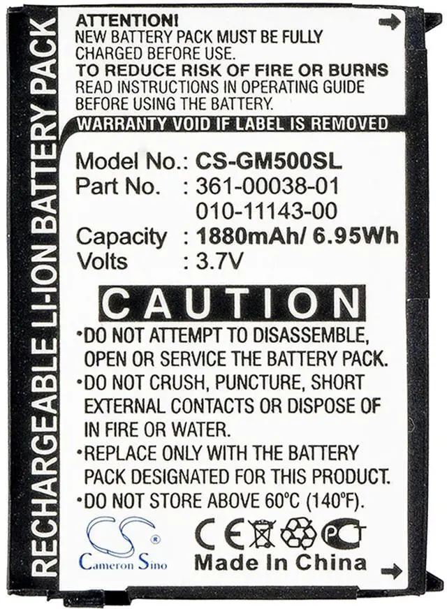 Main image of Cameron Sino Battery for Garmin Aera 500, Aera 510, Aera 550, Aera 560, Nuvi 500, Nuvi 510, Nuvi 550, Zumo 220, Zumo 600, Zumo 650, Zumo 660, Zumo 660LM 1 1880mAh