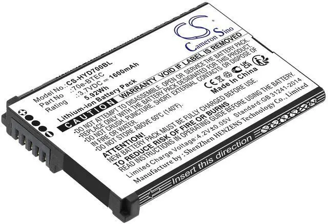 Main image of Cameron Sino Battery for Honeywell Captuvo SL42 Sled, Dolphin 60s, Dolphin 70e, Dolphin 75e, Healthcare Sled PN:Honeywell 60S-BATT-1, 70e-BTEC, BAT-EXTENDED-01 1600mAh