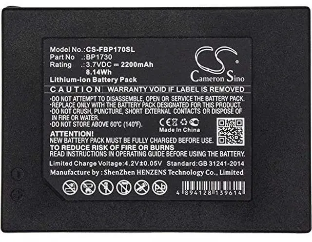 Alt view image 3 of 3 - Cameron Sino Battery for 1730, 1730 Energie Logger, 1730 Three-Phase Electrical En PN: 4146702, 4389436, BP1730, BP1730-2009 2200mAh / 8.14Wh
