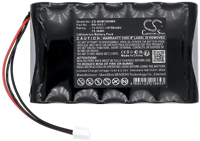 Alt view image 3 of 5 - Battery for BM7 Vet Elite PN: 68L335-BIO-S, BM-BAT-7 6700mAh / 72.36Wh