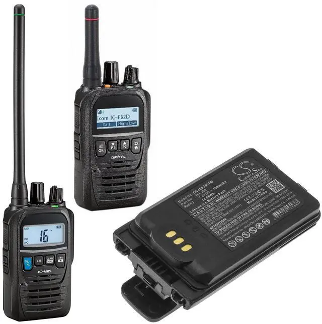 Alt view image 6 of 6 - Cameron Sino Battery for Icom IC-F52D, IC-F62D, IC-M85 PN:Icom BP-290 1900mAh / 14.06Wh