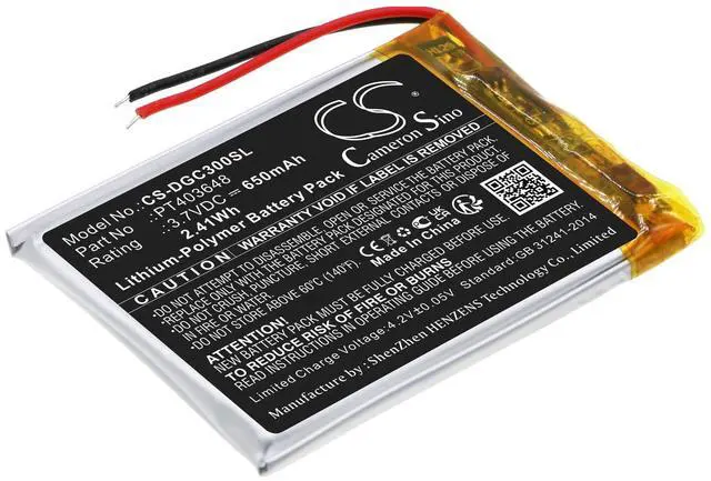 Main image of Cameron Sino Battery for DENON AH-GC30 PN:DENON PT403648 650mAh / 2.41Wh