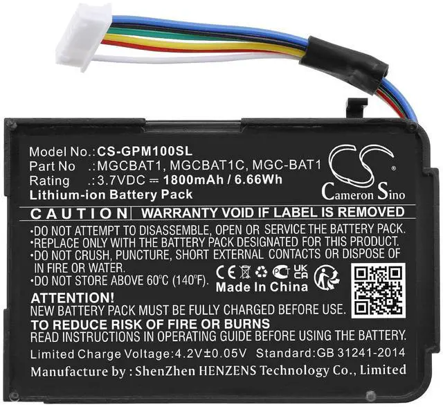 Alt view image 3 of 5 - Cameron Sino Battery for GasClip MGC, MGC-PUMP Detectors, Multi Gas Clip MGC Pump IR, Multi Gas Clip MGC Pump Pellis PN:GasClip MGCBAT1, MGC-BAT1, MGCBAT1C 1800mAh