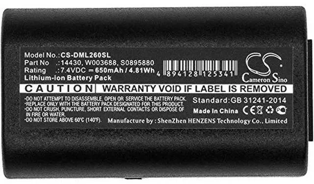 Alt view image 3 of 3 - Cameron Sino Battery for 3M PL200, DYMO 260P, 280, LabelManager 260, LabelManager 260P, LabelManager 280, LabelManager PnP, PnP 650mAh