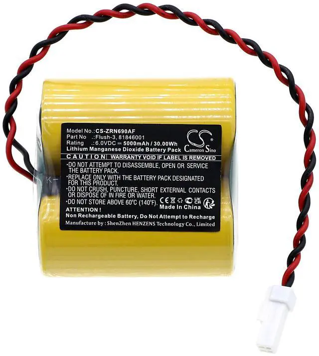 Alt view image 3 of 5 - Cameron Sino Battery for Zurn P6900-GEN, Z6912-GEN, Z6913-GEN, Z6914-GEN, Z6915-GEN, Z6917-GEN PN:Zurn 81846001, Flush-3 5000mAh / 30.00Wh