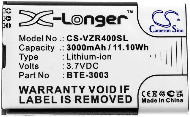 Alt view image 3 of 5 - CS Battery for ORB400LB, RC400L PN: BTE-3003 3000mAh / 11.10Wh