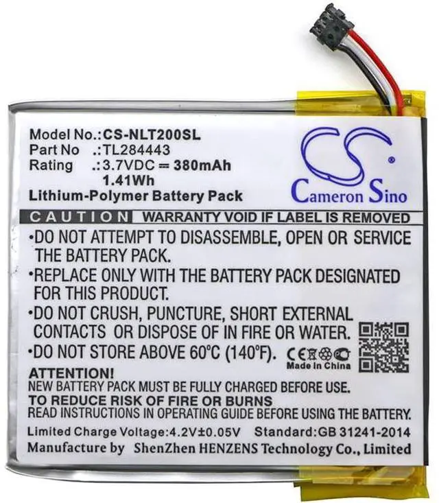Alt view image 3 of 5 - CS Battery for Nest A0013, Learning Thermostat 2nd Genera, Learning Thermostat 3rd Gen, T3007ES, T3008US, T4000ES, Thermostat E PN:Nest GB-S10-284449-0100, TL284443 380mAh / 1.41Wh