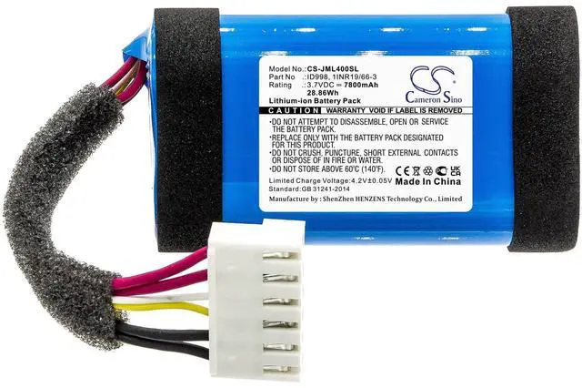 Alt view image 3 of 5 - CS Battery for JBL Charge 4, Charge 4BLK, Charge 4J, JBLCHARGE4AM PN:JBL 1INR19/66-3, IAA011NA, ID998, IY1068, SUN-INTE-118 7800mAh / 28.86Wh