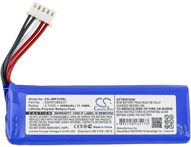 Main image of Cameron Sino Battery for JBL Flip 4, Flip 4 Special Edition PN:JBL GSP872693 01 3000mAh / 11.10Wh