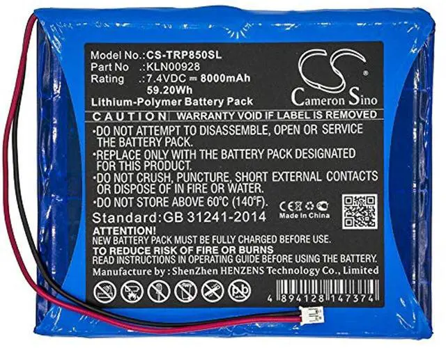 Alt view image 3 of 4 - Cameron Sino Battery for SPS850 Modular Receiver, SPS851 Modular Receiver, SPS852 Modular Receiver, SPS855 Modular Receiver PN: KLN00928 8000mAh