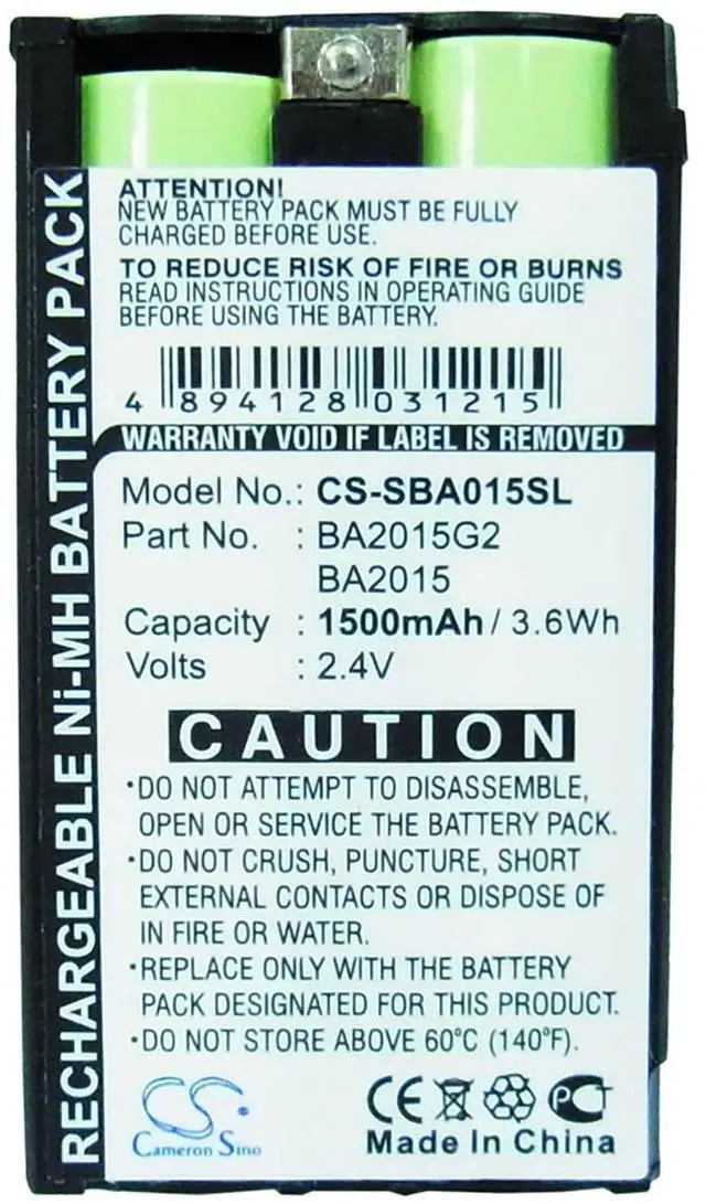 Main image of Cameron Sino Battery for Sennheiser 2015FM, EK1038, G2 PN:Sennheiser BA2015, BA2015G2 1500mAh / 3.60Wh