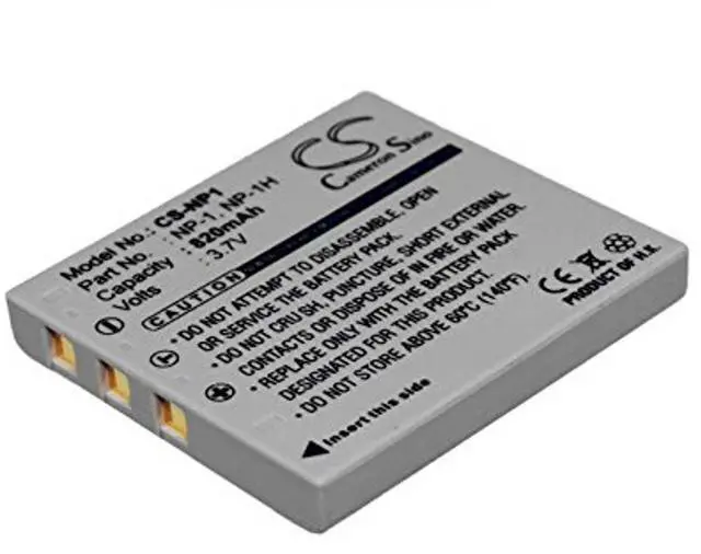 Alt view image 3 of 5 - 820mAh / 3.03Wh Replacement Battery for Dimage X1 PN: MBH-NP-1, NP-1, NP-1H