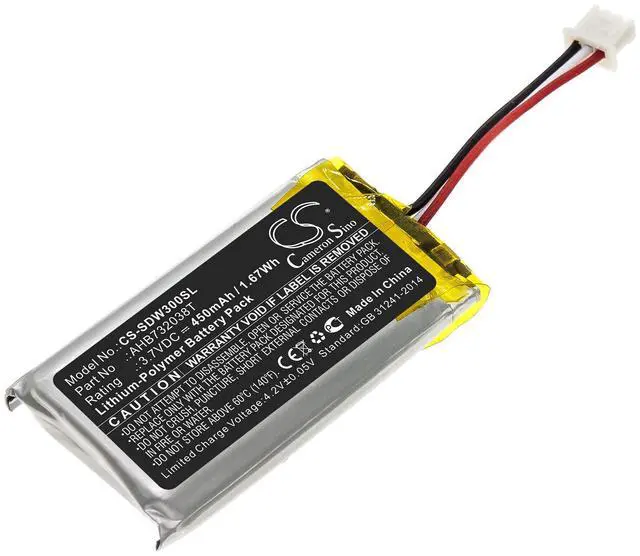 Main image of 450mAh Replace Battery for DW 30 HS, IMPACT 5033, SDW 5063, SDW 5064, SDW 5065, SDW 5066, SDW 5066-5063, SDW 60, SDW 60 HS, SDW Pro 1, SDW Pro 2 PN: AHB732038T