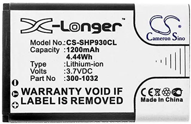 Alt view image 3 of 3 - CS Battery for IP930D PN: 10000058, 300-1032, SH-10450 1200mAh / 4.44Wh