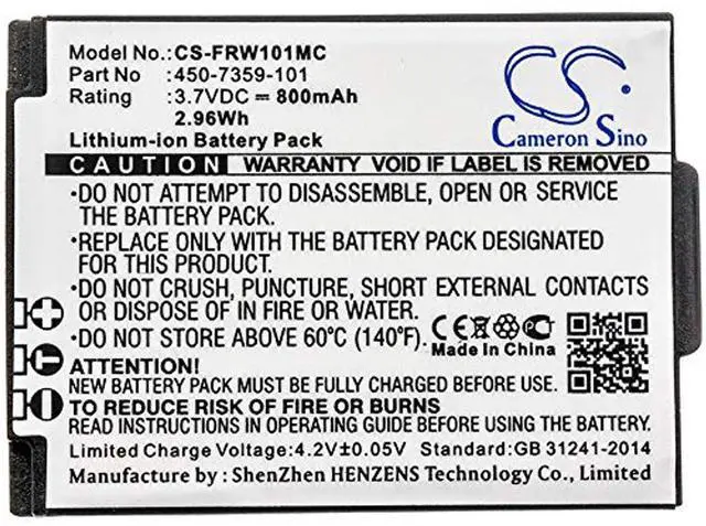Alt view image 3 of 3 - CS Battery for FrontRow FR Wearable Lifestyle PN:FrontRow 450-7359-101 800mAh / 2.96Wh