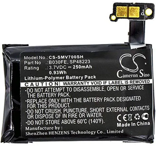 Alt view image 3 of 4 - 250mAh / 0.93Wh Replacement Battery for Gear 1, SM-V700 PN: B030FE, GH43-03992A, SP48223