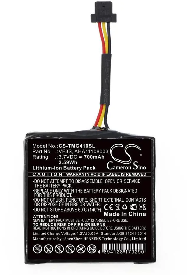 Alt view image 3 of 5 - 700mAh / 2.59Wh Replacement Battery for TomTom Star 40, Star 40 Euro PN:TomTom AHA11108003, VF3S