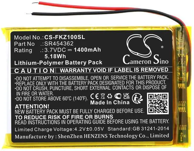 Alt view image 3 of 4 - 1400mAh / 5.18Wh Replacement Battery for FA Z10, NEO 620, NEO 620 LMU, NEO 640, NEO 640 LMU PN: SR454362