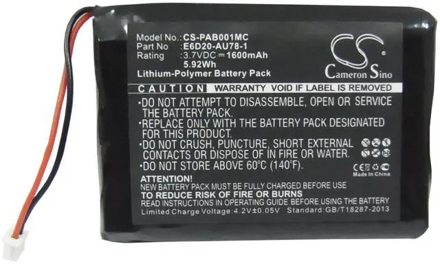 Alt view image 5 of 5 - CS Battery for Panasonic Arbitator Body Worn Mics PN:Panasonic E6D20-AU78-1 1600mAh / 5.92Wh