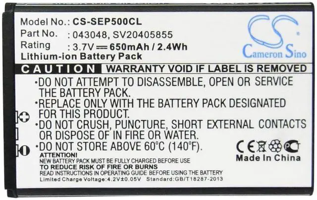 Alt view image 5 of 5 - 650mAh / 2.41Wh Replacement Battery for ePure, ePure fulleco DUO, L7 PN: 043048, SV20405855