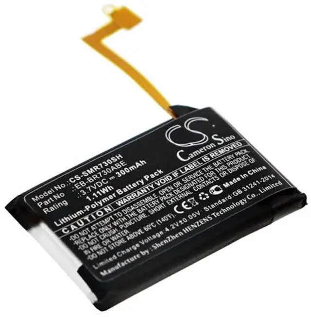 Main image of 300mAh / 1.11Wh Replacement Battery for Galaxy Gear S2 3G, Gear S2 3G, SM-R730, SM-R730A, SM-R730S, SM-R730T, SM-R730V, SM-R735 PN: EB-BR730ABE, GH43-04538B