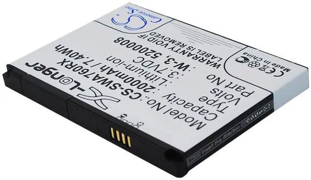 Alt view image 2 of 5 - 2000mAh / 7.40Wh Replace Battery for Wireless Aircard 760, Aircard 760s, Aircard 762s, Aircard 763s, Aircard 785s, Wi-Fi 4G FC80 PN: Wireless 5200008, W-3