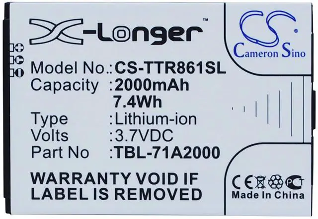 Main image of 2000mAh Battery for TP-Link M5250 ver 1.0, M5350, M7200, M7200 ver 1.0, M7300, M7350 Ver 5, M7350 Ver 5.1, TL-M5350, TL-M7300, TL-TR761, TL-TR861 PN:TP-Link TBL-71A2000