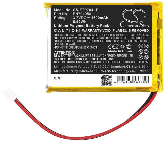 Alt view image 3 of 5 - 1600mAh / 5.92Wh Replacement Battery for Fatboy Edison the Petit, LED Table Lamp Edison PN:Fatboy PN704050