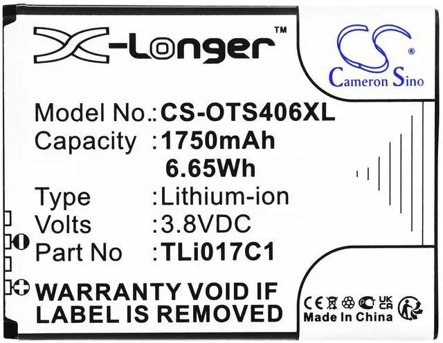 Alt view image 3 of 3 - Battery for Alcatel One Touch Streak,  OT-4060,  OT-4060A