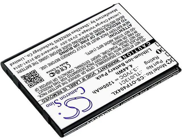 Alt view image 2 of 3 - New 1200mAh Battery for Alcatel One Touch Go Flip,OT-4043S,OT-4044T; P/N:TLi013C1